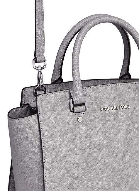 michael kors selma medium grey|Michael Kors selma medium satchel.